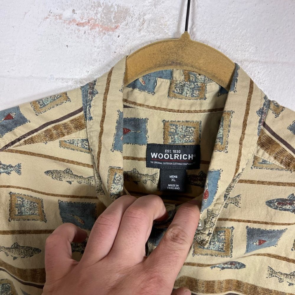 Fish Print Woolrich Button Up Shirt - Picture 4 of 6